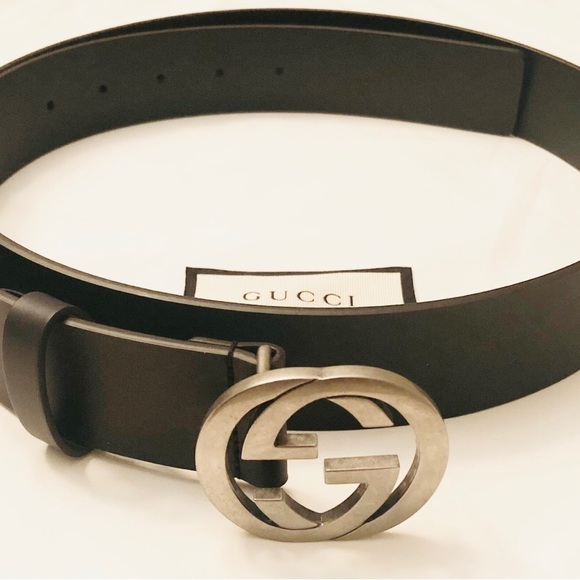 Authentic New GUCCI GG INTERLOCKING LEATHER BELT BLACK. Size 105cm/40inc… - Picture 2 of 3